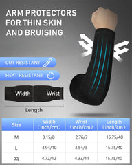 Geyoga 2 Pairs Arm Sleeves Guards Arm Protectors for Thin Skin and Bruising Protective Cut Resistant Sleeves for Men Women(X-Large,Hppe,Black)