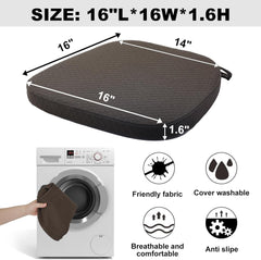 BUYUE Luxury 100% Pure Memory Foam Chair Cushion 1 Pack, Jacquard 16" U-Shape Comfortable Dining Chair Pad, Removable Slip Resistant Kitchen Chair Seat Cushion, (1 Piece, Beige)