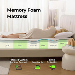 Queen Size Mattress, 8 Inch Gel Memory Foam Mattress Bed in a Box, Medium Firm Cooling Gel Green Tea Queen Size Mattress with Breathable Soft Fabric Cover CertiPUR-US Pressure Relief (8", Queen)