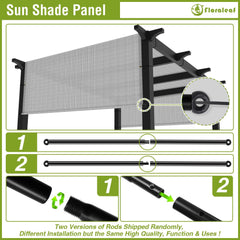 6'×14' Pergola Shade Cover Universal Replacement Canopy for Outdoor Patio Porch Backyard Gazebo with Grommets Weighted Rods
