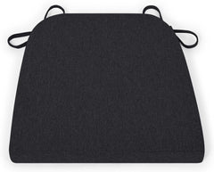 Chair Cushions for Kitchen Chairs - Dining Chair Pads with Ties, Non Slip Back, Removable Cover - 16" x 16.5", Black - U-Shape Seat Cushions