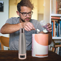 Travel Electric Water Bottle, 350ML Stainless Steel Cordless Portable Small Electric Kettle 15000mah Battery for Coffee Tea Milk