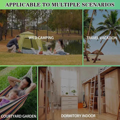 2pcs Hollow Breathable Single Hammock, Summer Garden Rest Hanging Bed, Anti-Rollover Wooden Pole, Load Bearing 150kg/330.7lbs