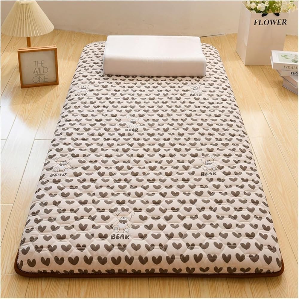 Japanese Mattress Floor Sleeping Mat Single Double Roll Up Mattress Foldable Floor Sleeping Mat Portable Guest Bed Sofa Sleeping Mat(Size:180 * 200cm,Color:A)