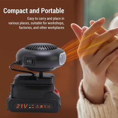 Battery Operated Heater, Fast Battery Powered Space Heater, Portable Car Window Defroster, Dual USB Ports, Anti-Tilt, Long Lasting and Quiet Operating for Indoor Outdoor & Car (Battery*2)