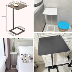 Living Room Coffee Table, Balcony Iron Side Table, Iron Structure, Strong Load-Bearing(Black,26 * 26 * 70cm)