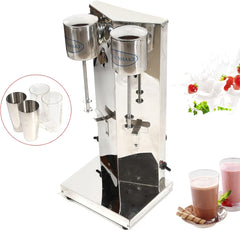 Milkshake Machine, Electric Milkshake Maker Machine Commercial Double Head Milkshake Ice Cream Mixer Stainless Steel Drink Mixer 2 Gears with Drawing Cup 110V 60Hz