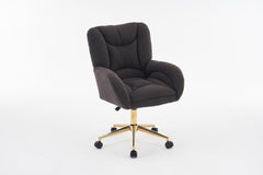 Teddy Home Office Desk Chair, Makeup Vanity Chair for Bedroom Modern Swivel Rolling Chair for Women, Adjustable Height, 360 Swivel, for Living Room, Bedroom, Office, Vanity Study (White)