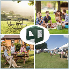 Right-Angle Folding Tent 2 x 2m Outdoor Canopy Tent with 2 Doors & 2 Windows and 4 Removable Sidewalls,2 Bright Windows Practical Waterproof pergola for Camping Picnic Wedding Party Garden