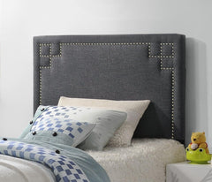 Baxton Studio Gallia Modern and Contemporary Dark Grey Fabric Upholstered Headboard, Twin