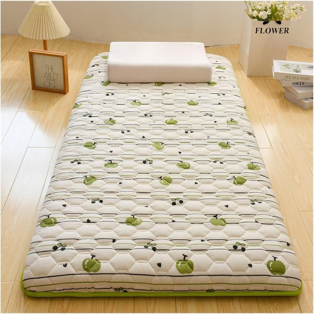 Japanese Style Floor Sleeping Mattress Single Double Roll Up Foldable Portable Suitable for Guest Sofa Bed Travel Camping.(01,120 * 200cm)