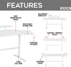 Computer Desk - Gaming Table Corner Desk with Shelves & Accessory Holder, PC Writing Black Desk Study Desks with Wooden Desktop for Home Office Sturdy Writing Workstation, Easy to Assemble (Black)
