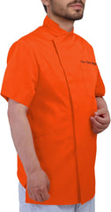 Personalized Embroidered Men's Short-Sleeve Chef Coat Jacket - Add Custom Text