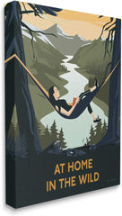 Stupell Industries Home In Wild Mountainside River Landscape Hammock Girl, Design by Omar Escalante