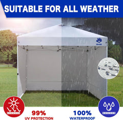 Instant Canopy Tent Sidewalls for 10x10 Pop Up Canopy 210D Waterproof,4 Piece Sidewalls, with Doors,White(4PCS Sidewalls Only, Canopy Tent NOT Included)