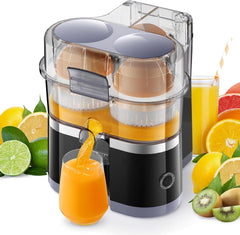 Electric Citrus Juicer, 100w High-efficiency Motor, Double-head Large Diameter Design, One-button Automatic Juicing, Portable And Easy To Clean (Black)