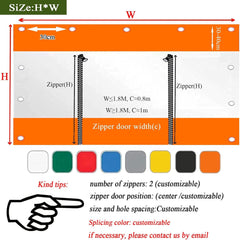 PVC Clear Waterproof Tarpaulin Side Panels with Zipper, 0,5 mm Thick Outdoor Pergola Patio Porch Gazebo Carport Transparent Tarpaulin Side Panels,Heavy-Duty 700 g/m² ( Size : H2.6xW2.5m/H8.5xW8.2ft )