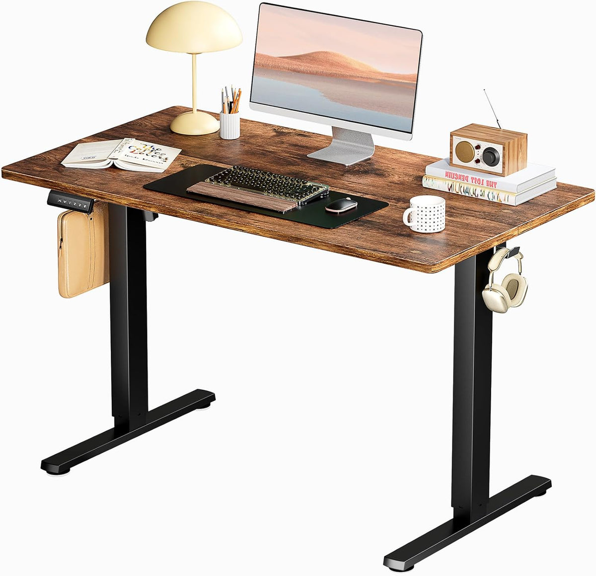 Simple Deluxe Electric Standing Desk, Adjustable Height Stand up Desks, 24x48 Inches Sit Stand Home Office Desk with Cable Management, 3 Memory Preset Adjustable Height Desks, Natural