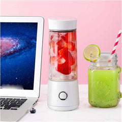 HHWKSJ Portable Blender, Smoothie Juicer Cup - 4 Blades, Fruit Mixing Machine with USB Rechargeable Travel Juicer Detachable Cup 400ml (Color : A)