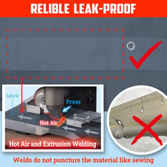 BenefitUSA Upgraded Muliti Color Canopy ONLY 10'x20' Carport Replacement Canopy Outdoor Tent Garage Top Tarp Shelter Cover with Ball Bungees (Grey)