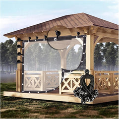Transparent Pergola Side Panels Wind-Proof with Grommets Waterproof Tarp Soft Glass Gazebo Curtains, for Patio, Pergola, Customizable (Color : Clear, Size : 5x4m)