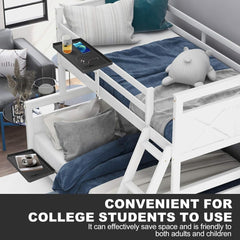 Bedside Shelf for Bunk & Loft Beds Nightstand Kids Room and College Dorm Room Essentials Bedside Table Tray Holder Clip on Tray, Black