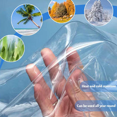 Outdoor Curtains, Transparent Tarpaulin Sheet Waterproof, 0.3mm PVC Soft Glass Tarpaulin Side Panels for Gazebo Carport Pergola, Partition Rain Curtains, Clear-Dustproof,W×H-3×2.7m/9.8×8.9ft