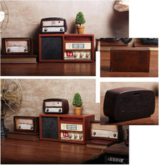 Retro Old Vintage Radio Model Crafts Living Room Bookcase Desktop Decorations Props - Resin Ornament (Color : A)