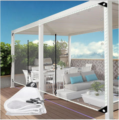 Outdoor Clear Tarp Curtains 0.5mm PVC Tarpaulin,Clear Tarp with 2 zipper，Transparent Tarpaulin Side Panels Pergola Patio Porch Gazebo Heavy Duty Curtains，Customizable ( Size : H1.5xW4.5m/H4.9xW14.7ft