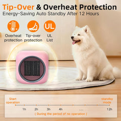 Upgraded Space Heater& Coffee Mug Warmer, Smart Dual Heating for Indoor Use, Portable Electric Heater with Thermostat, 3 Modes, 800W Ceramic Heater for Bedrooms, Offices, Home