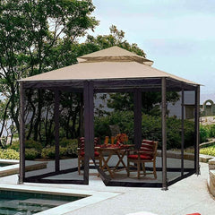 Mosquito Net with Zipper for Universal Outdoor 10X10 Canopy Tent,DIY Curtain Style Canopy Screen Walls for Patio Gazebo Garden and Backyard (Only Mosquito Net),White,360x360