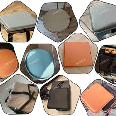 Bar Stool Cushion Square with Ties 11/12/13/14/16/18/20 in, PU Leather Chair Cushion Textured Barstool Pad - Seat Cushion for Office, Kitchen, and Dining Room Chairs(5,28x3cm/11x1.2in)