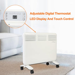 Super Efficient Heater for Indoor Use, 1000W Freestanding Portable Quiet Heaters with Adjustable LED Digital Control, Overheating Protection