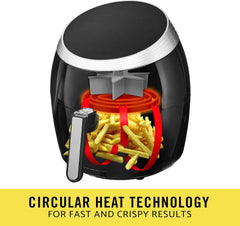 BELLA (14679) 5.3 Quart Air Convection Fryer, Black