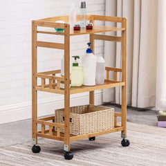 CNCEST Rolling Home Bar Serving Cart,3 Tier Mobile Kitchen Serving Trolley Cart Rolling Bar with Removable Trays and 4 Wheels,Coffee,Tea,Wine,Whiske,Serving Cart for Restaurant/Hotel/Hospital
