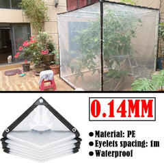 1pcs Transparent Outdoor Tarpaulin Gazebo Pergola Windproof Canopy Succulent Plants Waterproof Cover PE Rainproof Cloth, For Home Garden Garden Supplies 0.14mm/0.16mm ( Color : Thick 0.14mm , Size : 4