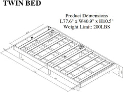 Modern Wood Full Size Floating Platform Bed Frame - Heavy Duty Bed Frame for Bedroom, 600lb Capacity, No Box Spring Needed, Easy Assembly, Space-Saving Design, (Grey, Full)