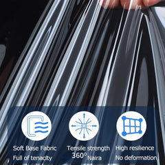 Outdoor Tarp Curtains with Zipper Door, PVC Clear Waterproof Tarpaulin Side Panels with Grommets, Pergola Patio Porch Gazebo Carport Transparent Tarpaulin,0.5mm Thick (Size : H2.3xW3m/H7.5xW9.8ft)