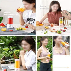 HHWKSJ Portable Blender, 300ML Personal Size Blender, Juicer Cup for Juice, Crushed Ice, Smoothies and Shakes, USB Rechargeable with 4 Blades, Mini Blender for Sports, Office, Travel, Gym, and Outdoor