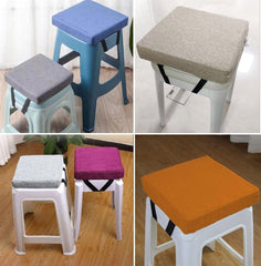 Square Stool Cushion with Ties 11/12/14/16 Inch, Chair Cushions for Dining Chairs Non-Slip Seat Cushion for Bar Stools with Machine Washable Cover(11, 10X10x2in/25x25x5cm)