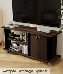 Three-Tiers 50 Inch Living Room TV Stand with Bin, Living Room TV Entertainment Center with Three Shelves for TVs Up to 40", Under TV Cabinet with Storage for Living Room, Bedroom