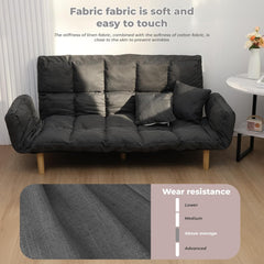 Love Seat Couch, 54" Modren Convertible Couches for Small Spaces, 2 Seater Couch, Living Room Recliner Sofa, Sofa Beds for Apartments Dorm Office Grey