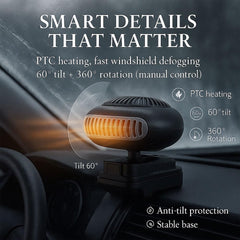[Portable] Battery Operated Heater 1500mAh Rechargeable Cordless Heater Defogger Car Space Heaters with Anti Tilt Quiet Long Lasting Heating for Indoor Camping (15-cell battery*1)