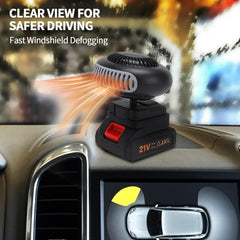 Battery Operated Heaters for Indoors Car/Portable Heater Car Window Defroster,1500mah Battery Powered Space Heater with Anti Tilt Design Safe for Cars Office Indoor Quiet Operating (15-cell battery*1)