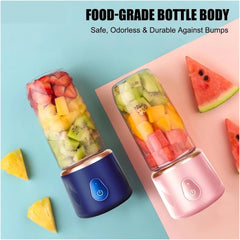 Portable Fruit Juicer Blender - 1 Cup Multifunctional USB Rechargeable Fit For Ice Mixer with 6 Blades(H)