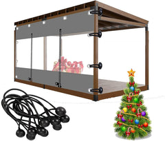 Outdoor Curtain with Zipper Waterproof Transparent Tarpaulin Garden Gazebo 0.5mm PVC Tarpaulin Side Panels, for Pergola, Terrace (Color : LxH, Size : 270x220cm(8.9 * 7.2ft))