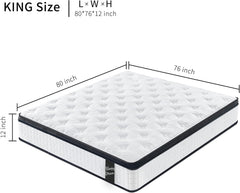 12 Inch Memory Foam Mattress Twin 7-Zone Pocket Springs & Cooling Memory Foam for Pressure Relief, Motion Isolation CertiPUR-US Certified, Fiberglass-Free, Breathable Knit Cover (Twin)