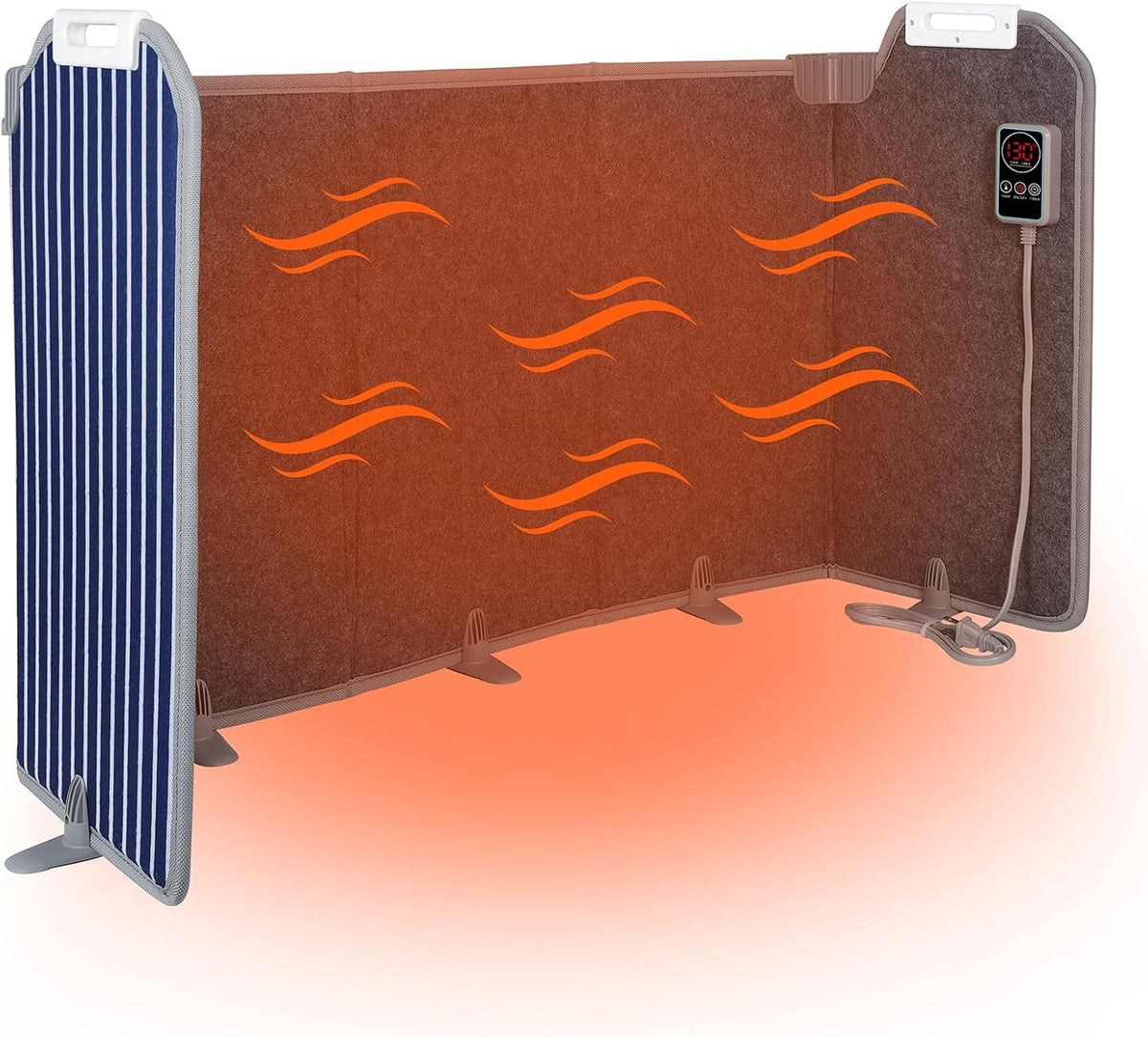 Panel Space Heater for Office/Home Quiet, Portable Electric Space Heater Warmer Under Desk Heater for Legs Feet Knee, Foldable Under Desk Heating with Thermostat Auto Shut Off, 12H Timer