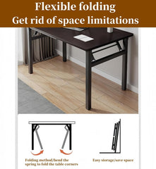 Folding Computer Desk, No Assembly Writing Table for Small Spaces, Portable Study & Laptop Desk, Functional Home Office Desks for Home Office Outdoor(White,80 * 60cm)