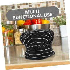 Adjustable Chef Hat for Adults Cotton Kitchen Cooking Cap Breathable Professional Hotel Staff Workwear White Pleated Design